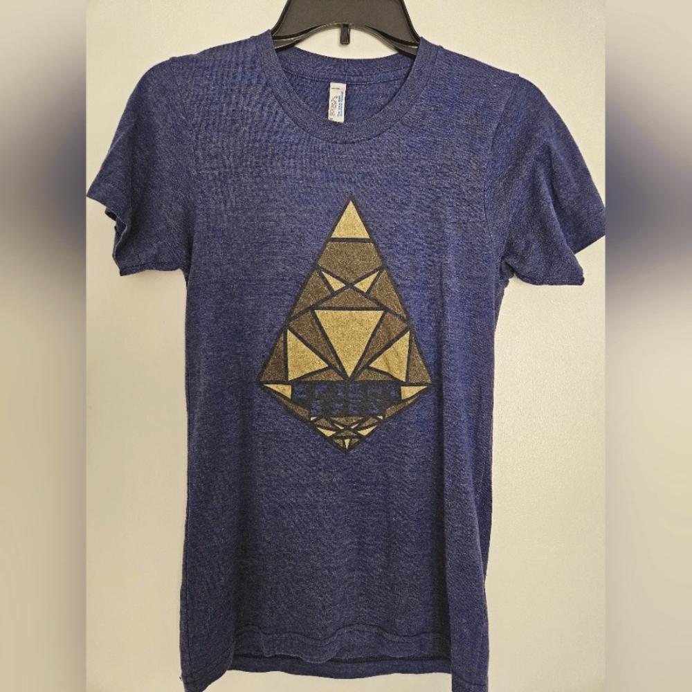 Bright Eyes Concert Tee Shirt Geo Blue XS American Apparel